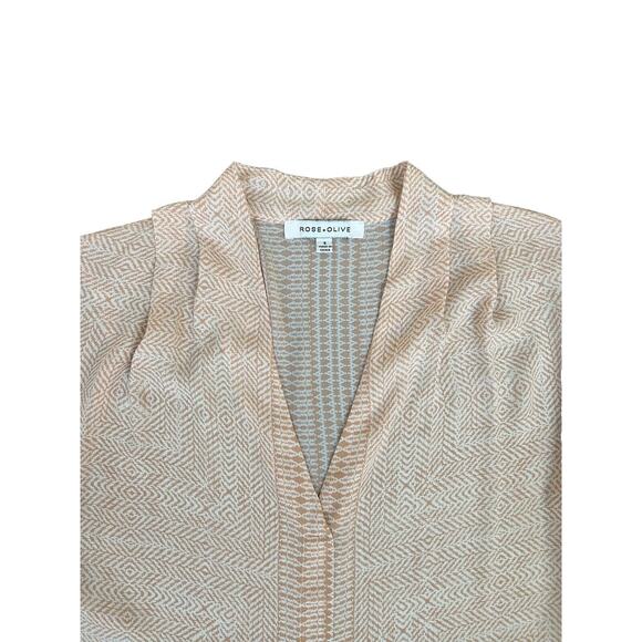 Rose & Olive Tunic‎ Top Women’s S Peach V-Neck Long Sleeve Popover Blouse Career - Picture 2 of 7